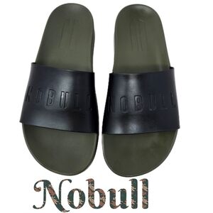 Nobull Unisex Slip On Slippers M-8 W-9.5 Green & Black Casual Comfort